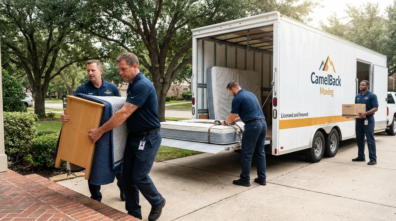Crew loading residential truck for cross-state move from Perry Hall, MD